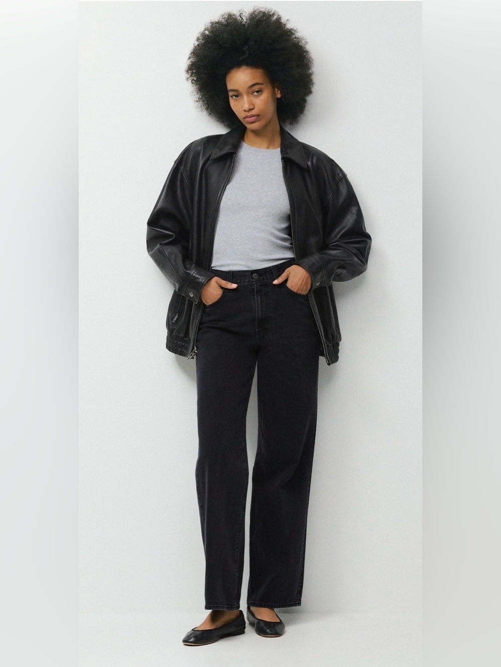 Aritzia Denim Forum Farrah Hi-Rise Wide Leg Jeans Black Size 31